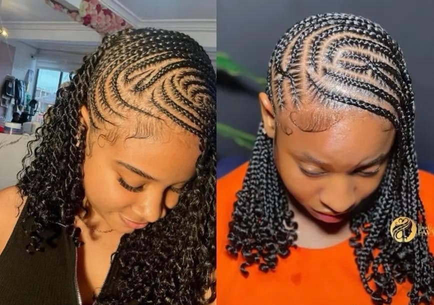 Knotless braids parting detail