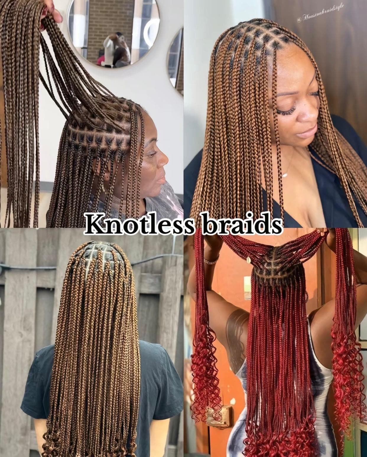 Knotless braids with curly ends